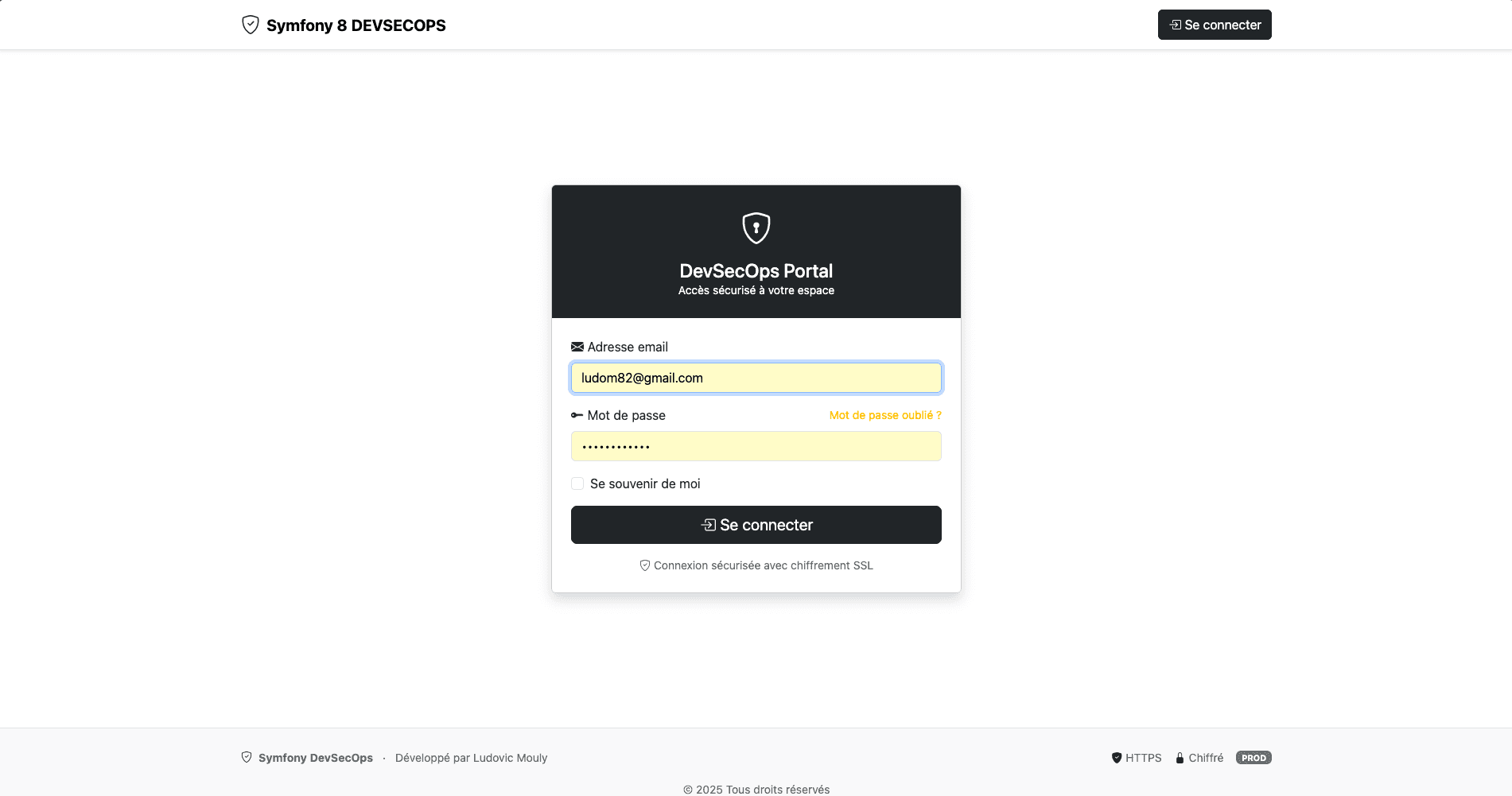 Symfony Fortress DEVSECOPS